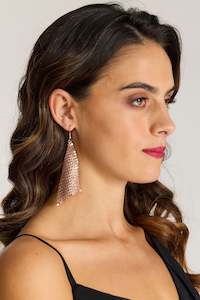 Glow mesh drops rose gold -Earrings