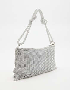 Maddie Rhinestone Bag Silver