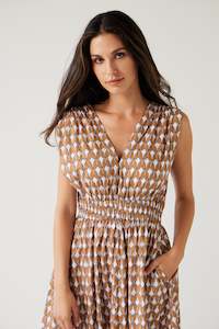 Joshua Dress Gold Print