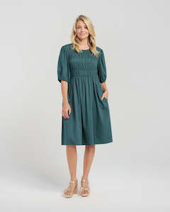 Zafina: Sienna Dress Deep Green