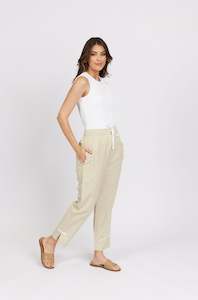 Checker Pant -Ecru/White