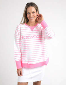 Foxwood: Foxwood Simplified Sweatshirt - Neon Rose stripe