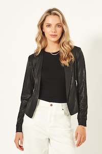 Lemon Tree: Mika Snakeskin Jacket Black