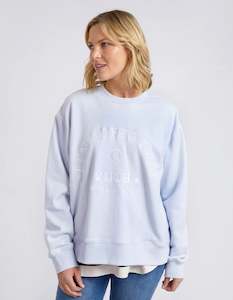 Sweatshirts Jumpers And Crews: Elm Varsity Crew Blue Mist