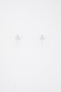 Antler fine earrings Silver Circle long triangle