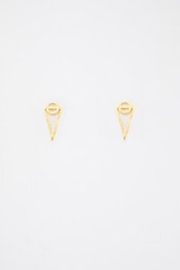 Antler fine earrings Gold Circle long triangle