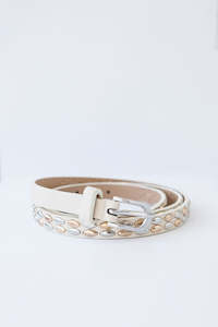 Cream Studded Belt