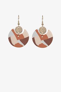 Antler Accessories: Abstract Earth Tones Earring