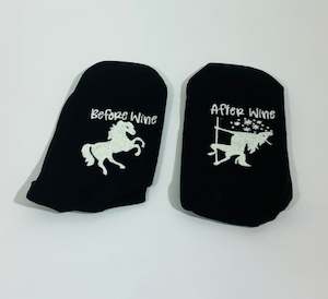 Giftware: FUN SOCK -UNICORN BEFORE/AFTER WINE