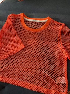 Two By Two: PRE ORDER-DUE EARLY DECEMBER -ARROW MESH TOP -ORANGE