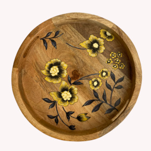 Floral Wood Tray