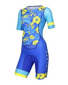 Volare Womens Hibiscus Sleeved Tri Suit