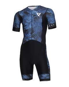 Volare Mens BLK Palms Sleeved Aero Tri Suit