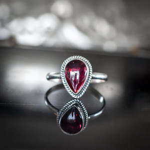 Raindrop Garnet Ring