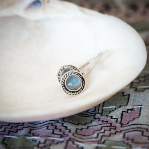 Circle Moonstone Earrings