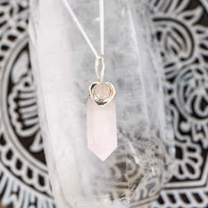 Rose Quartz Pencil Necklace