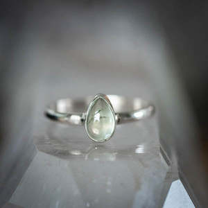 Prehnite Pear Ring