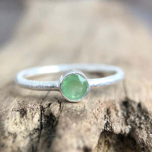 Prehnite Chalcedony Stacker Ring