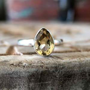 Citrine Tear Ring