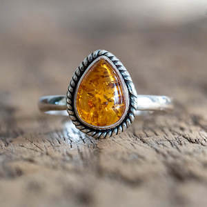 Amber Drop Ring