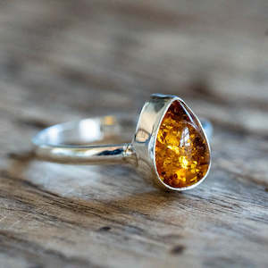 Amber Tear Ring