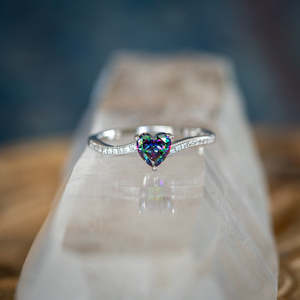 CZ Mystic Topaz Heart Ring