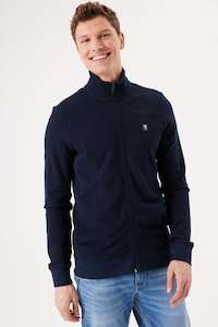 Clothing: Zip Sweater - Navy