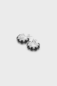 Halo Cluster Earrings -Onyx Stone