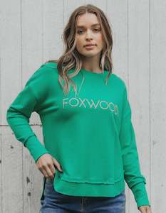 Clothing: Simplified Metallic Crew - Bright Green