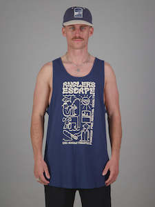 Anglers Escape Singlet - Dark Denim