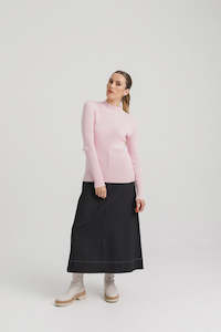 Clothing: Mock Neck Long Sleeve - Blush