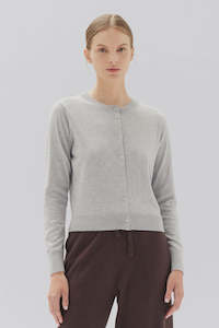 Semra Cotton Cashmere Cardigan - Grey