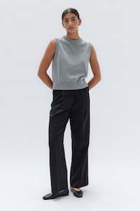 Clothing: Ember Relaxed Knit Cotton Vest - Grey Marle