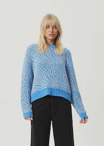 Shadows  Knitted Crew Neck Jumper - Arctic