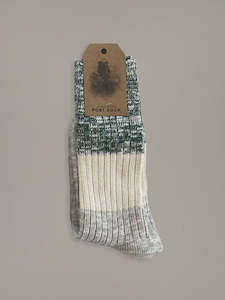 Clothing: Port Socks - Green/Beige/Grey