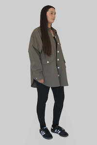 Khaki Canvas Shacket