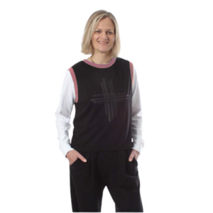 Vest Merino - Black with Pink Trims - Pre Order