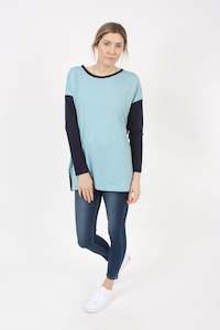 Talia Top - Merino - Reversible Sky/Navy  - Pre Order 2 - 3 Weeks