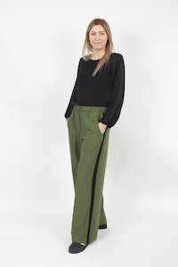 Olivia Pants - Khaki and Black Stripe - Pre-Order