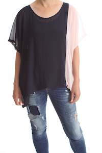 Jann Top - Navy & Pink - Pre-Order