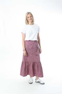 Maxi Skirt - Navy Pink Floral