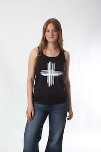 All Wadzee Prints: Singlet with lines cross Print - Pre Order