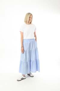 Rosie Skirt - Blue and White Stripe