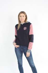 Avery Hoodie: Avery Hoodie - Navy and Pink - Pre-Order