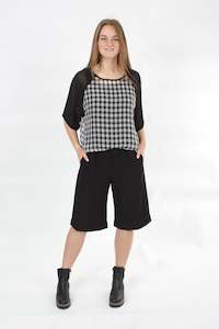 Olivia Shorts - Black with White Stripe - Pre-Order