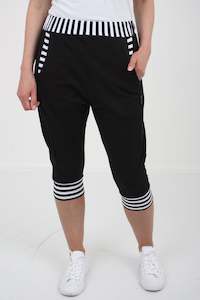 Mac Shorts - Black with Black and White stripe Trims - Pre-order