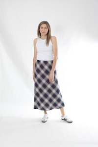 Bias Skirt - Navy and Grey