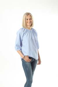 Danni Top - Blue White Stripe