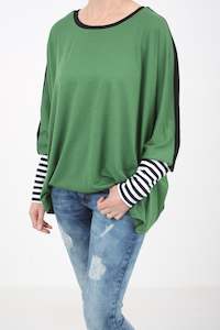 Alexa Top - Merino - Reversible Green and Black or Navy - Pre-Order