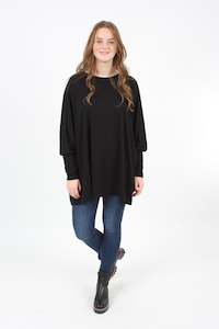 Alexa Top Long - Merino - Black - pre order